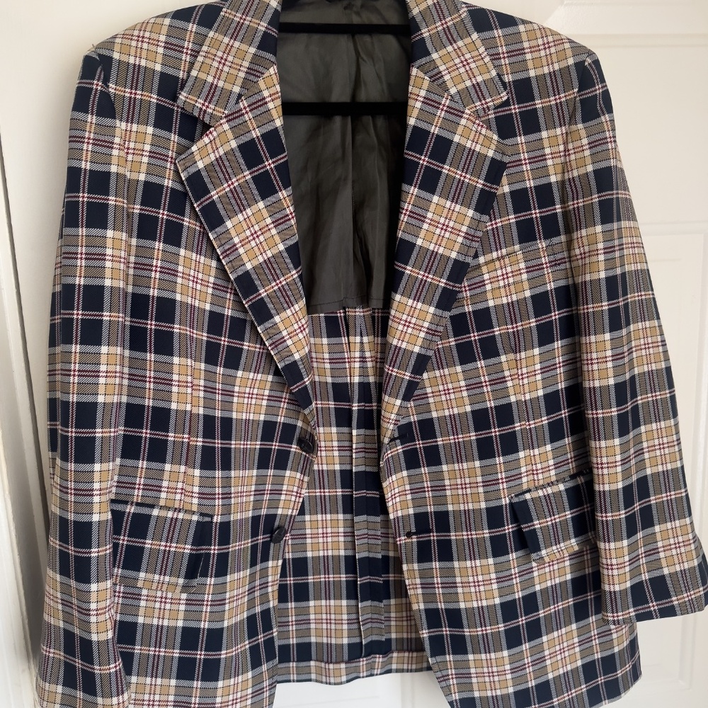 42 Navy and Tan Sports Coat